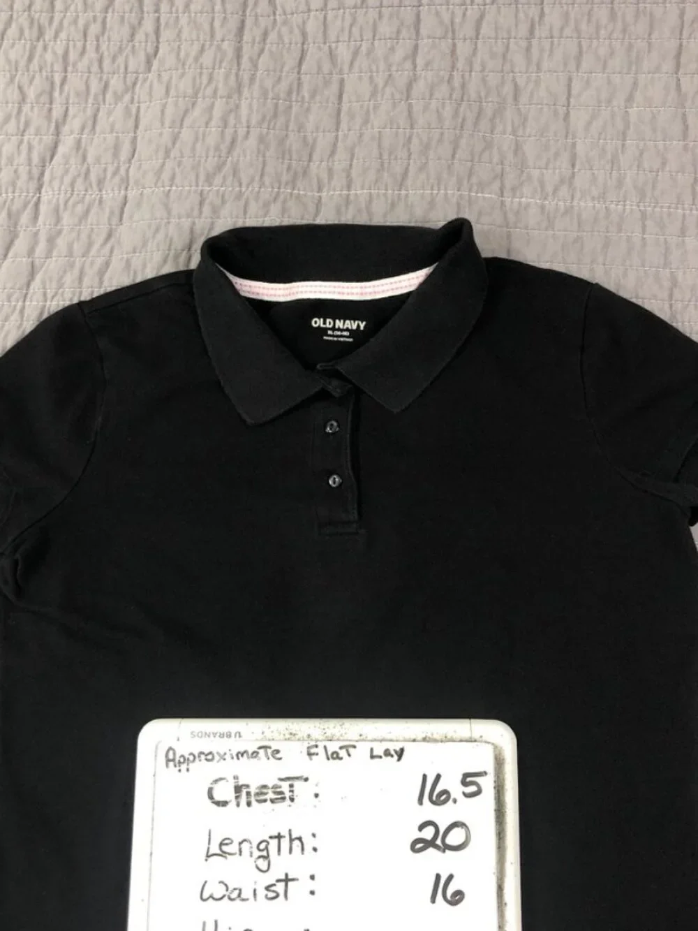 4/$15 Old Navy Polo Shirt Girl XL 14-16 Black Classic School Preppy
